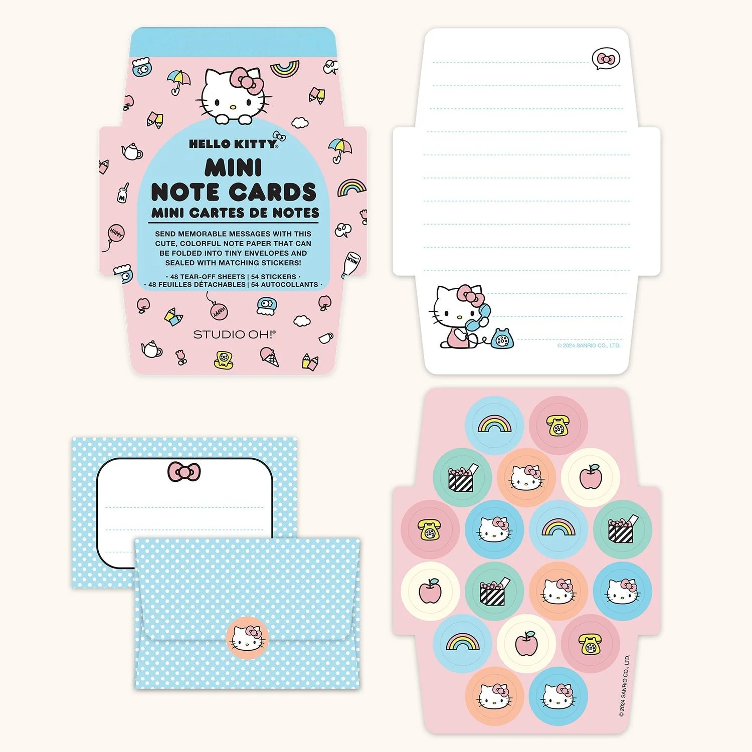 Hello Kitty x Studio Oh! Classic Pink Mini Memo with Stickers - Image 2