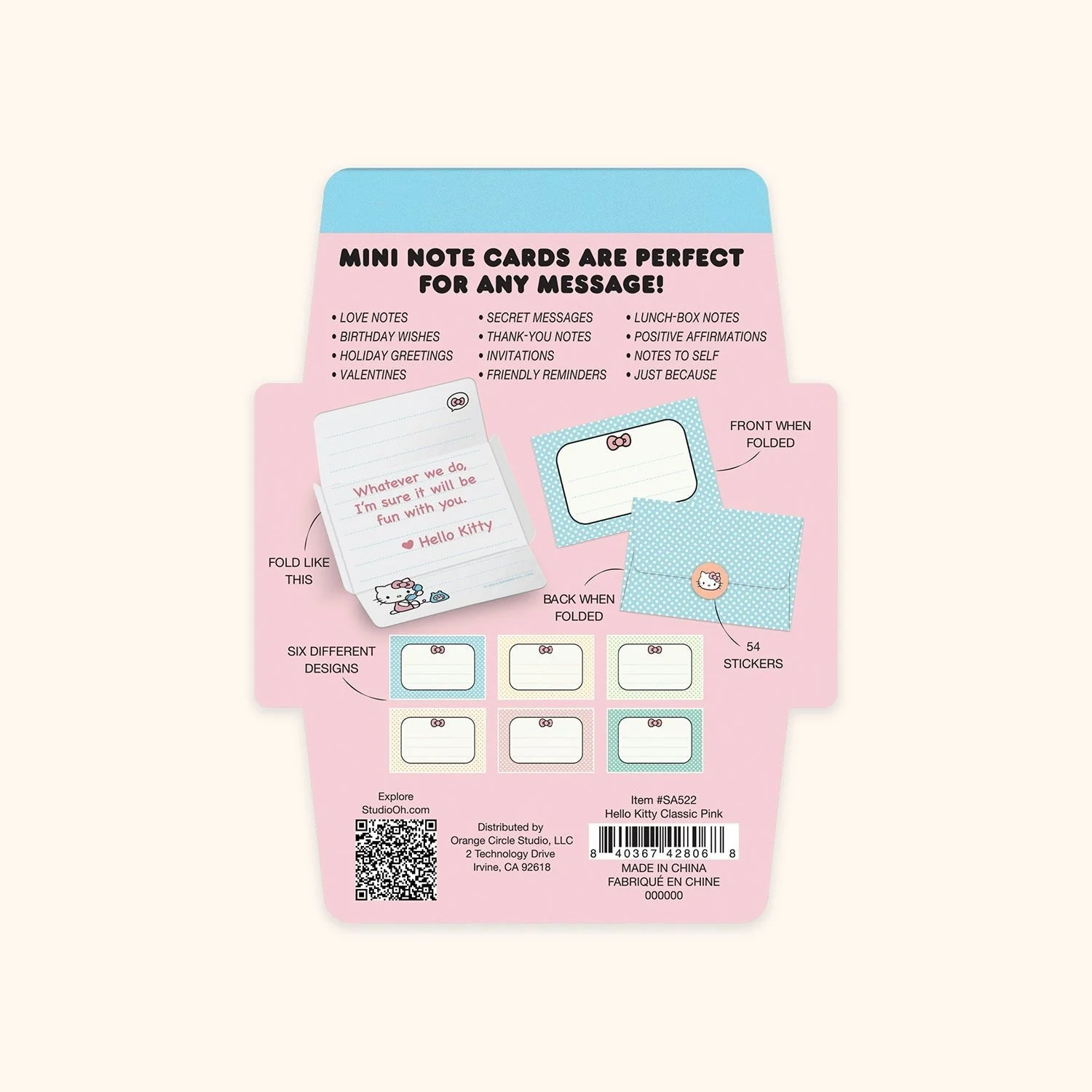 Hello Kitty x Studio Oh! Classic Pink Mini Memo with Stickers - Image 4