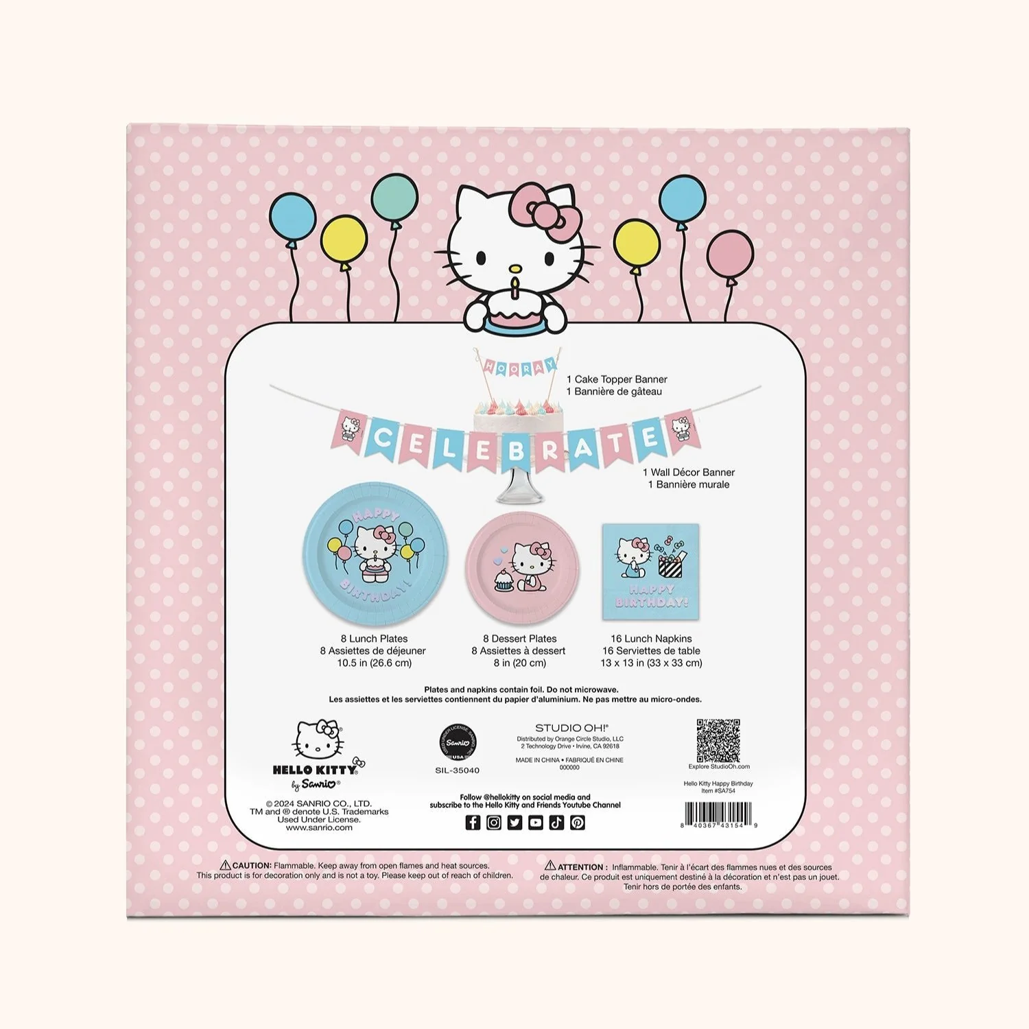 Hello Kitty x Studio Oh! Happy Birthday Paper Party Pack - Image 3
