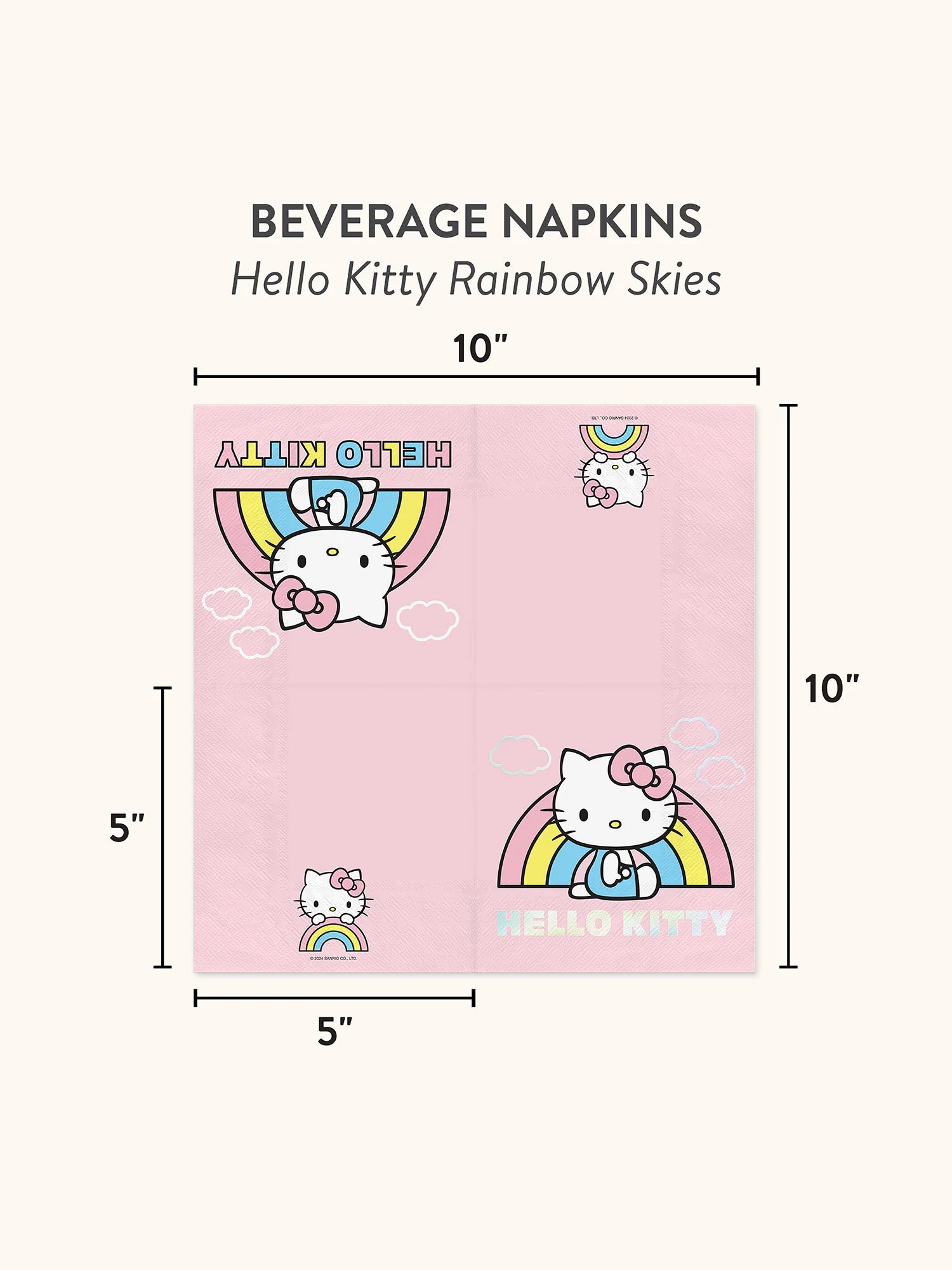 Hello Kitty x Studio Oh! Rainbow Skies Beverage Napkins - Image 3