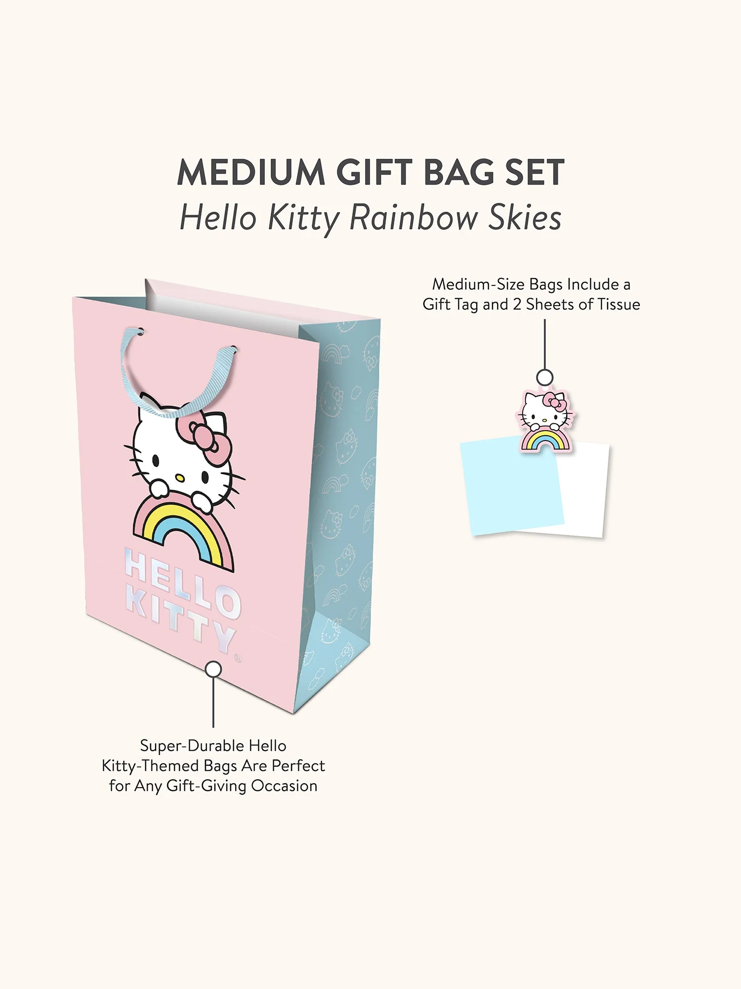 Hello Kitty x Studio Oh! Rainbow Skies Gift Bag Set (Medium) - Image 3
