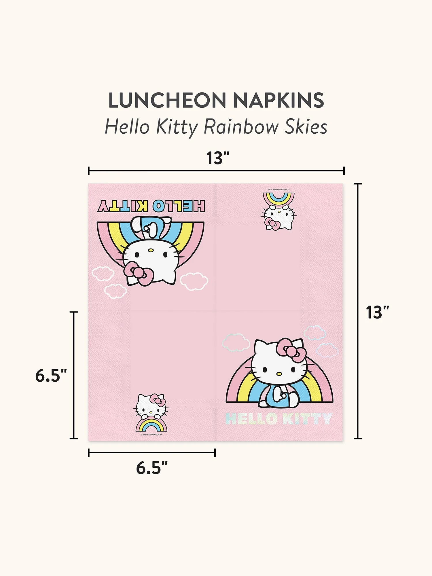Hello Kitty x Studio Oh! Rainbow Skies Luncheon Napkins - Image 2