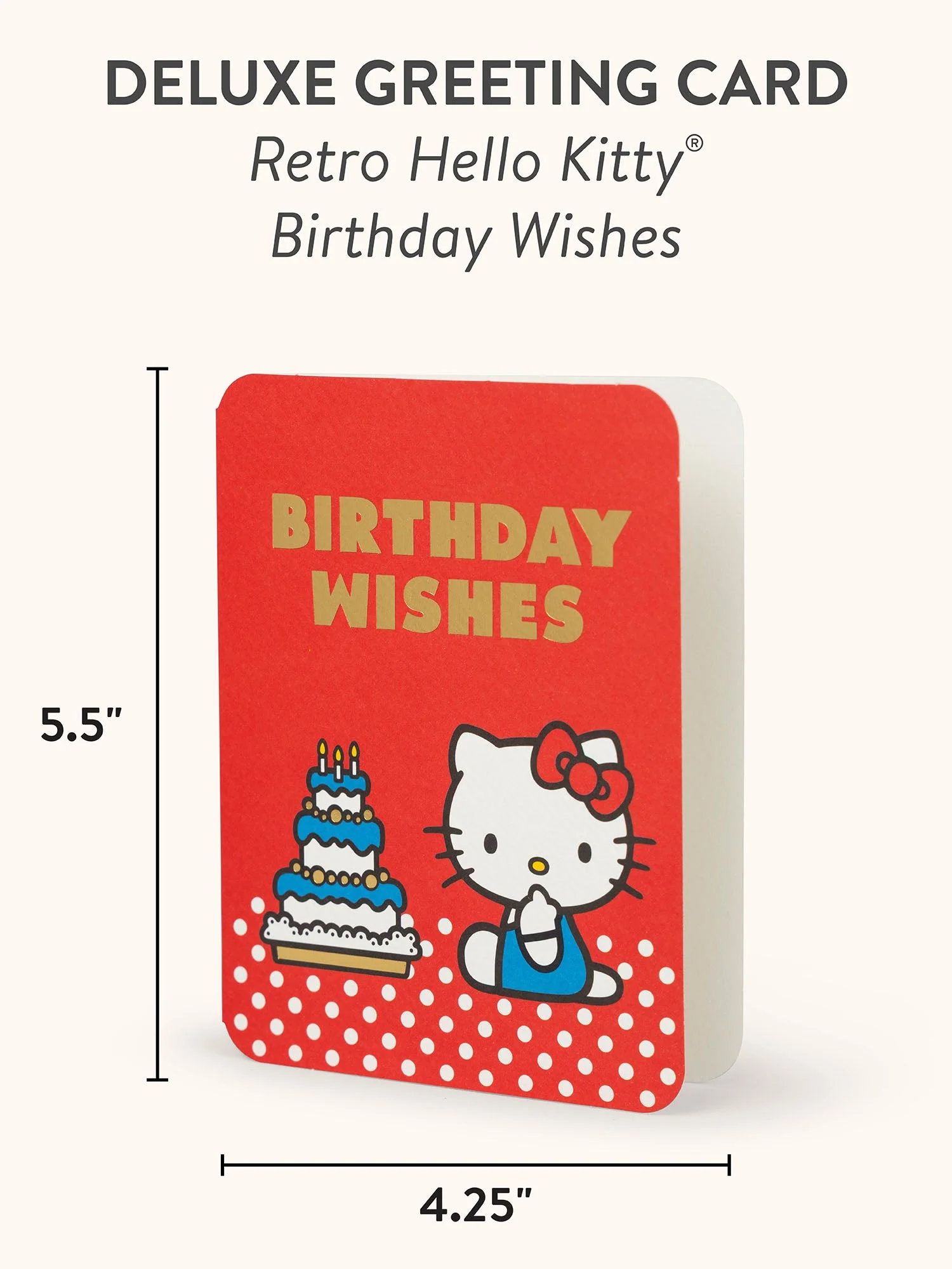 Hello Kitty x Studio Oh! Retro Red Birthday Wishes Deluxe Greeting Card - Image 4
