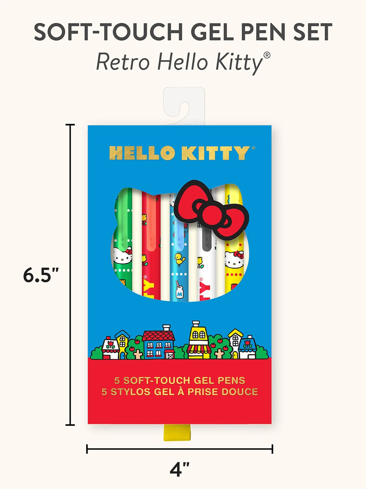 Hello Kitty x Studio Oh! Retro Red Soft-Touch Gel Pens - Image 5