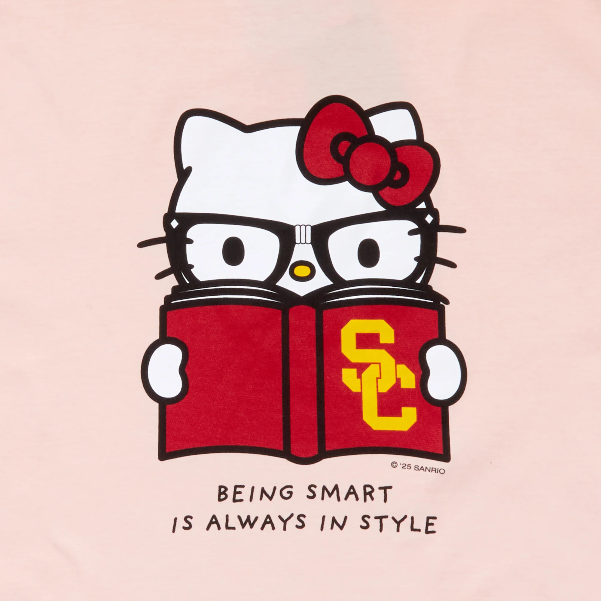 Hello Kitty x USC Trojans Being Smart Tee (Shell Pink) - Image 2