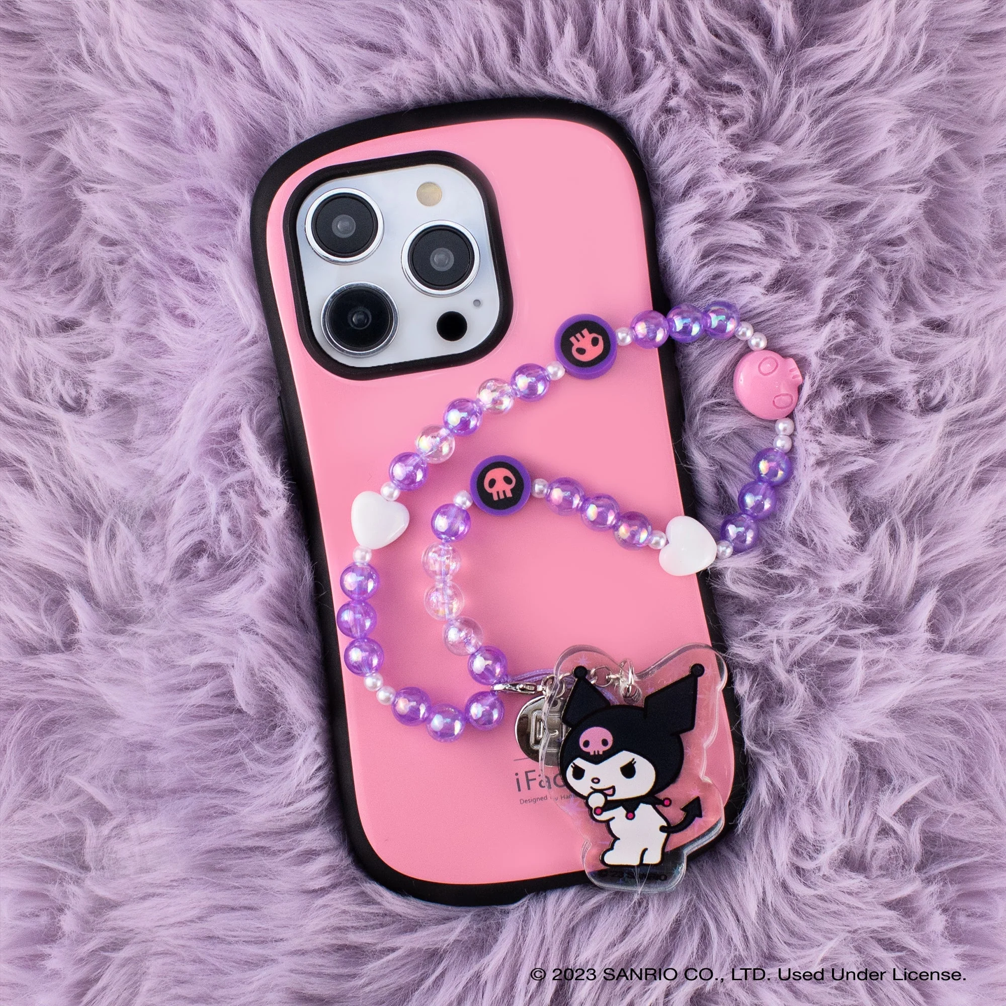 Kuromi Beaded Charm Mobile Phone Wrist Strap - Image 2
