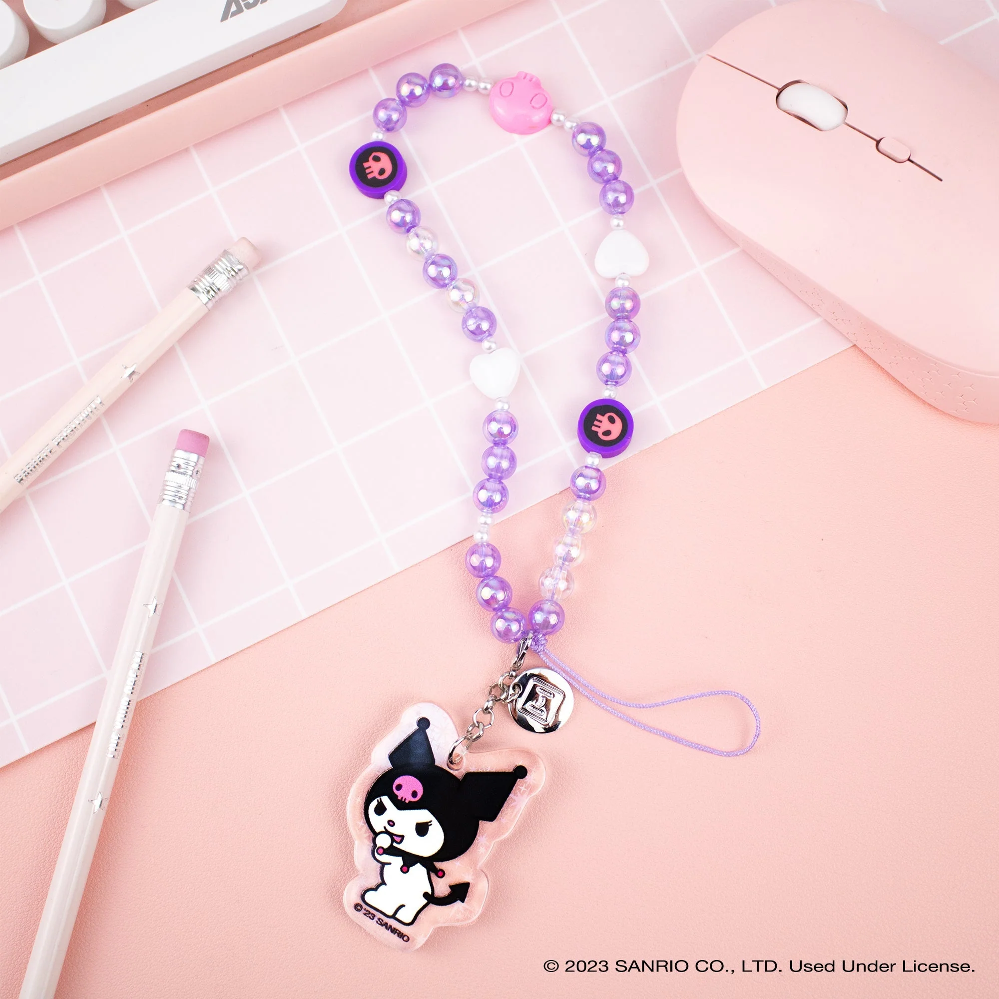 Kuromi Beaded Charm Mobile Phone Wrist Strap - Image 6