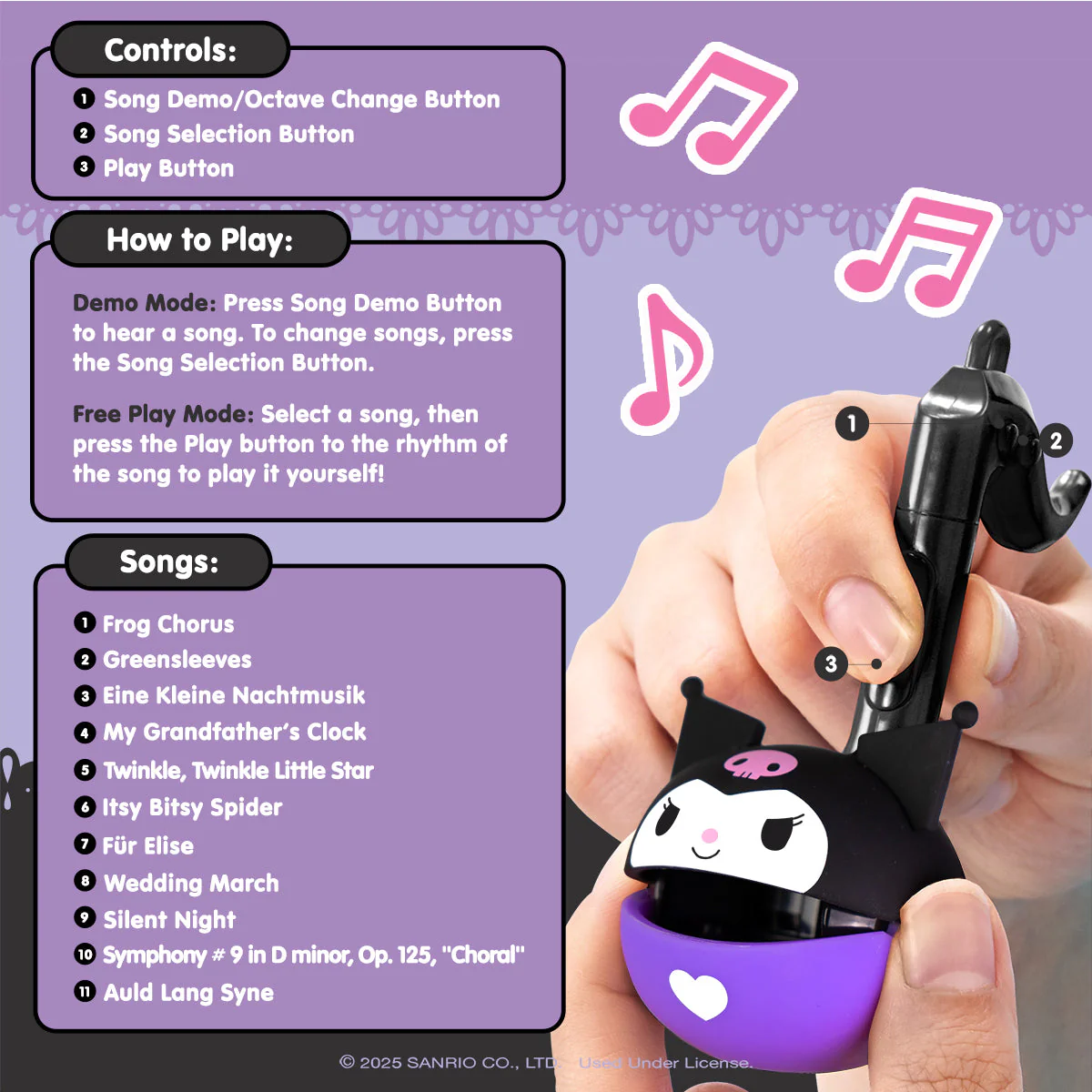 Kuromi Mini Otamatone Melody Charm - Image 5