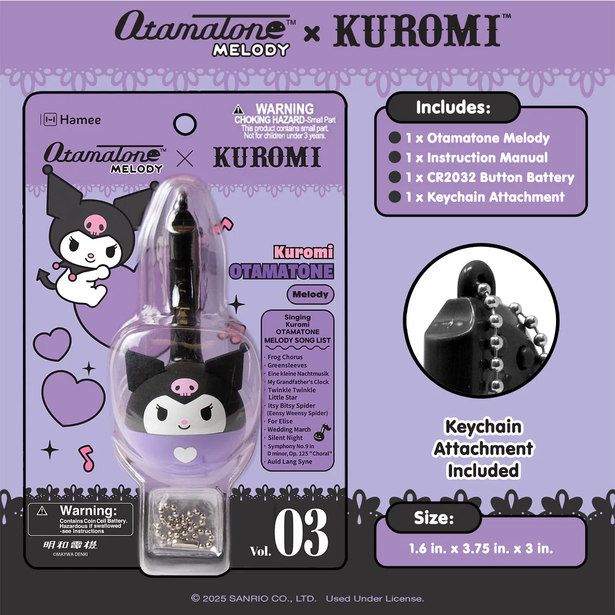 Kuromi Mini Otamatone Melody Charm - Image 6