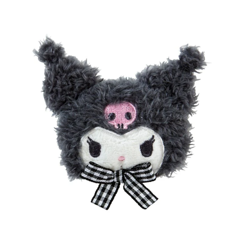 Kuromi Plush Hair Clip (Gingham Bow) - Image 3