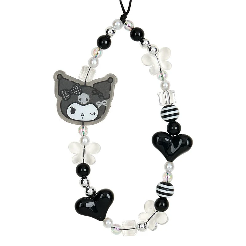 Kuromi Smartphone Charm Set (Silver Houndstooth Series) - Image 3