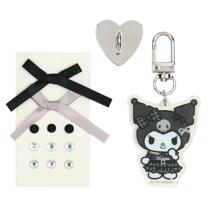 Kuromi Smartphone Charm Set (Silver Houndstooth Series) - Image 4