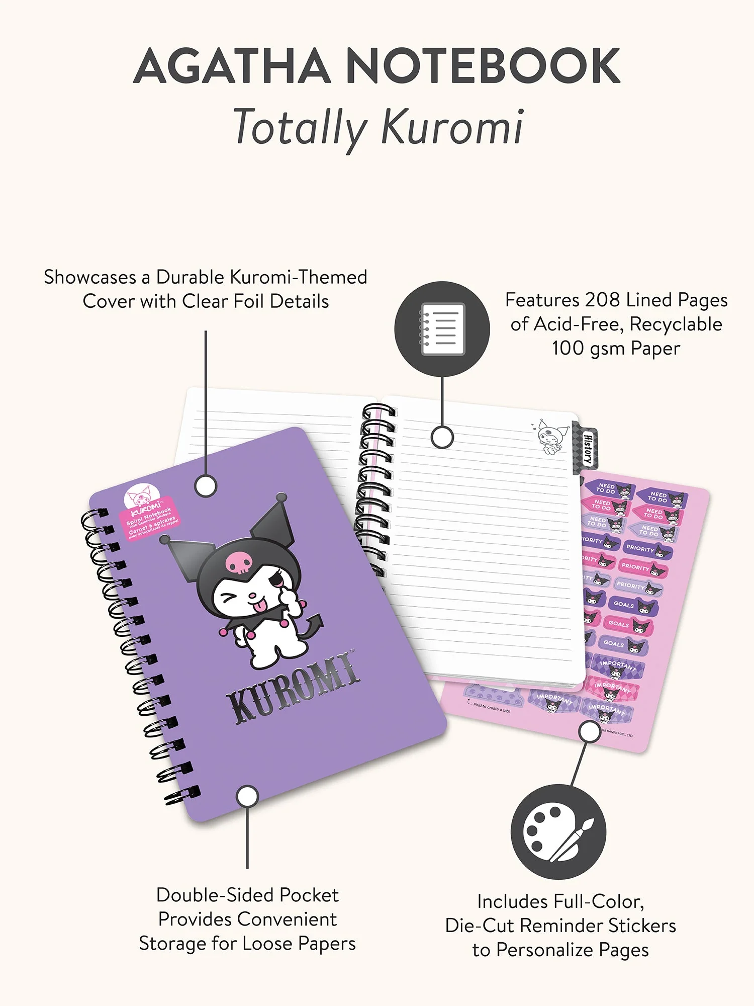 Kuromi x Studio Oh! Agatha Notebook - Image 6