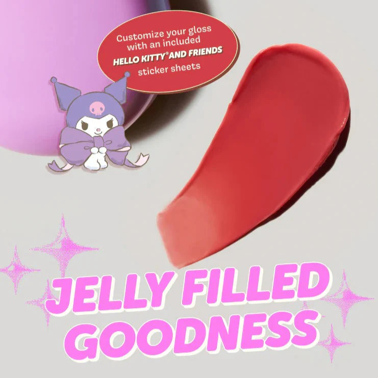 Kuromi x The Crème Shop Gloss Jelly Tinted Peptide Lip Glaze (Apricot) - Image 2