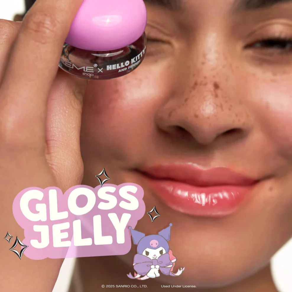 Kuromi x The Crème Shop Gloss Jelly Tinted Peptide Lip Glaze (Apricot) - Image 6