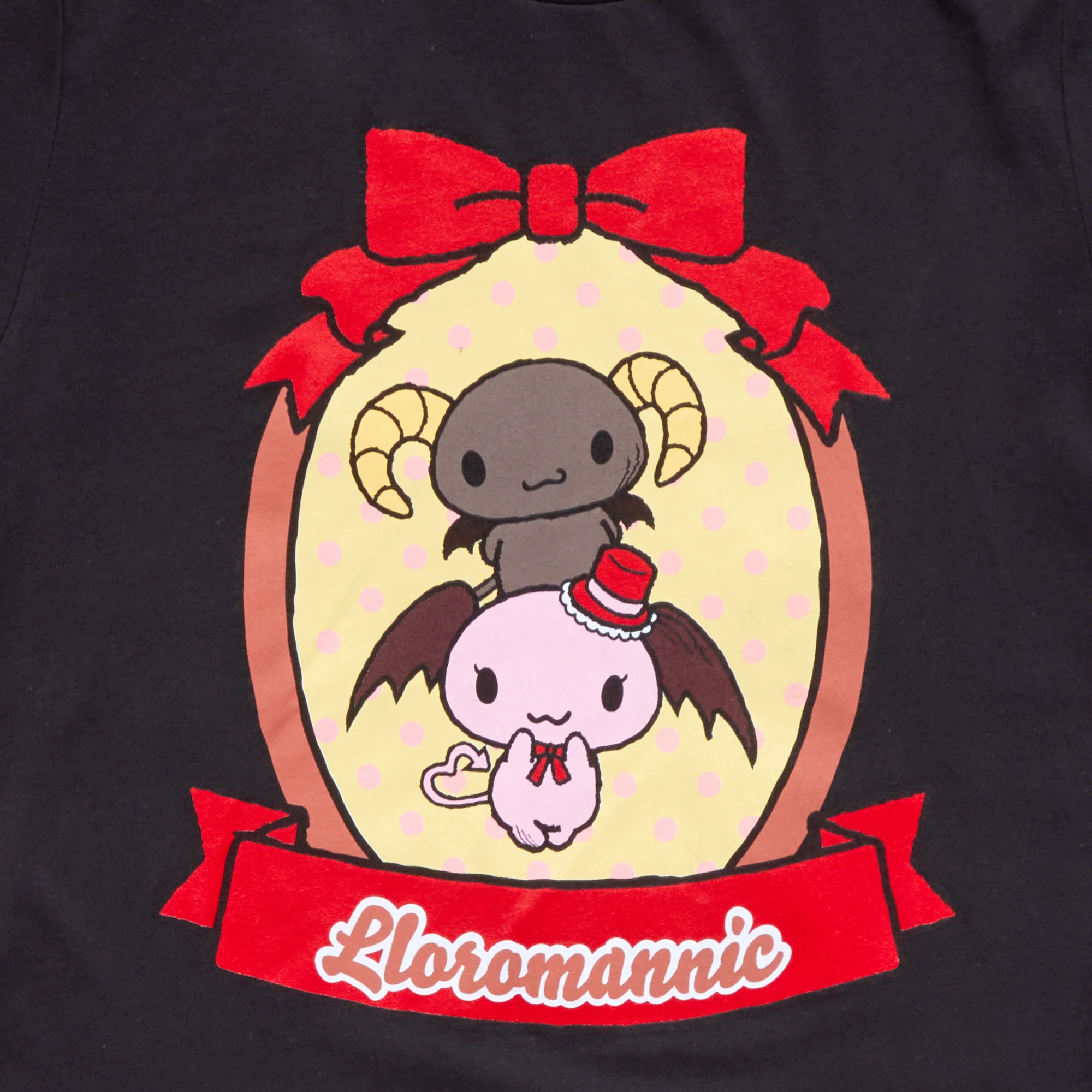 Lloromannic Adult Bows & Dots Tee (Charcoal) - Image 2