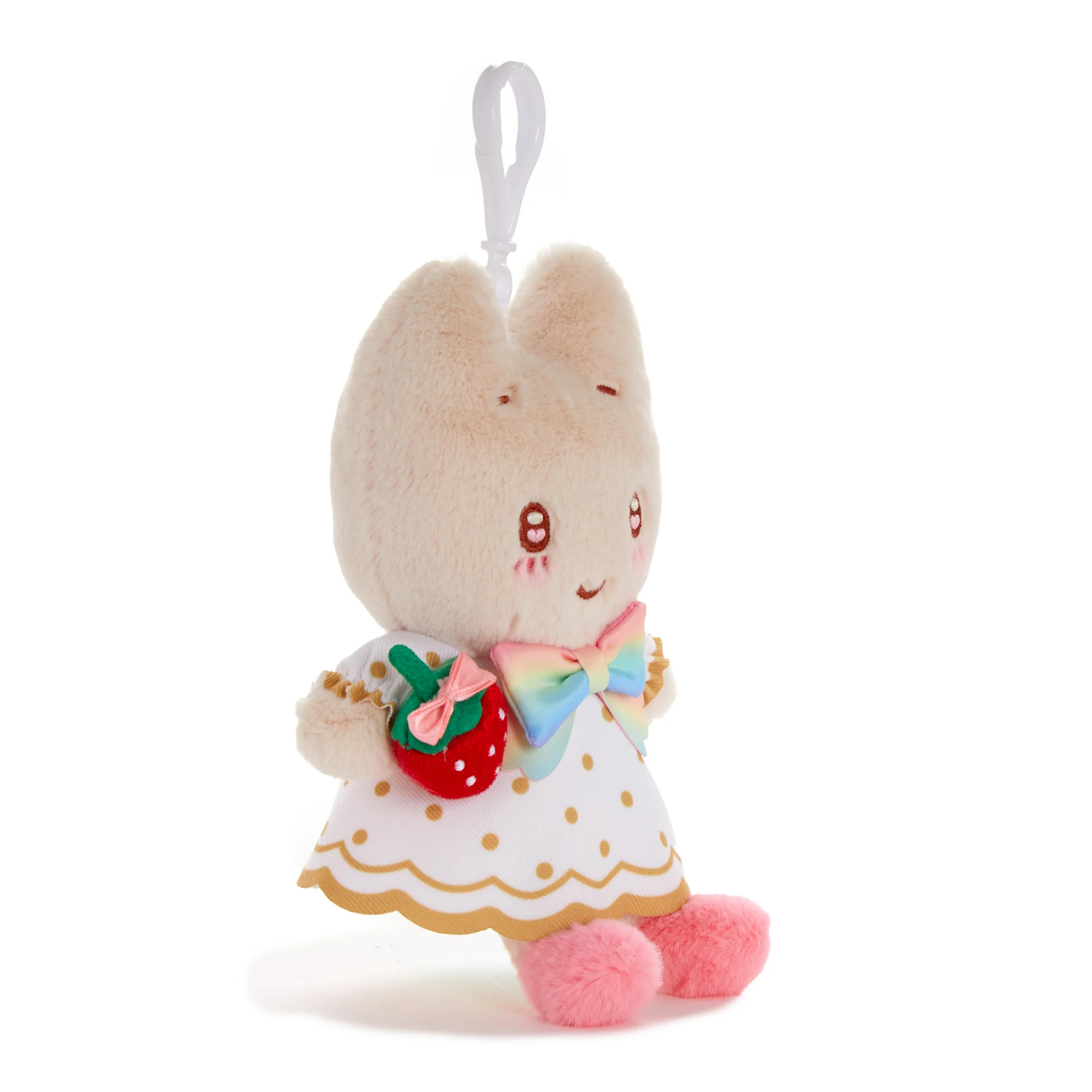 Marron Cream Plush Mascot Clip (Strawberry Rainbow Series) - Image 2