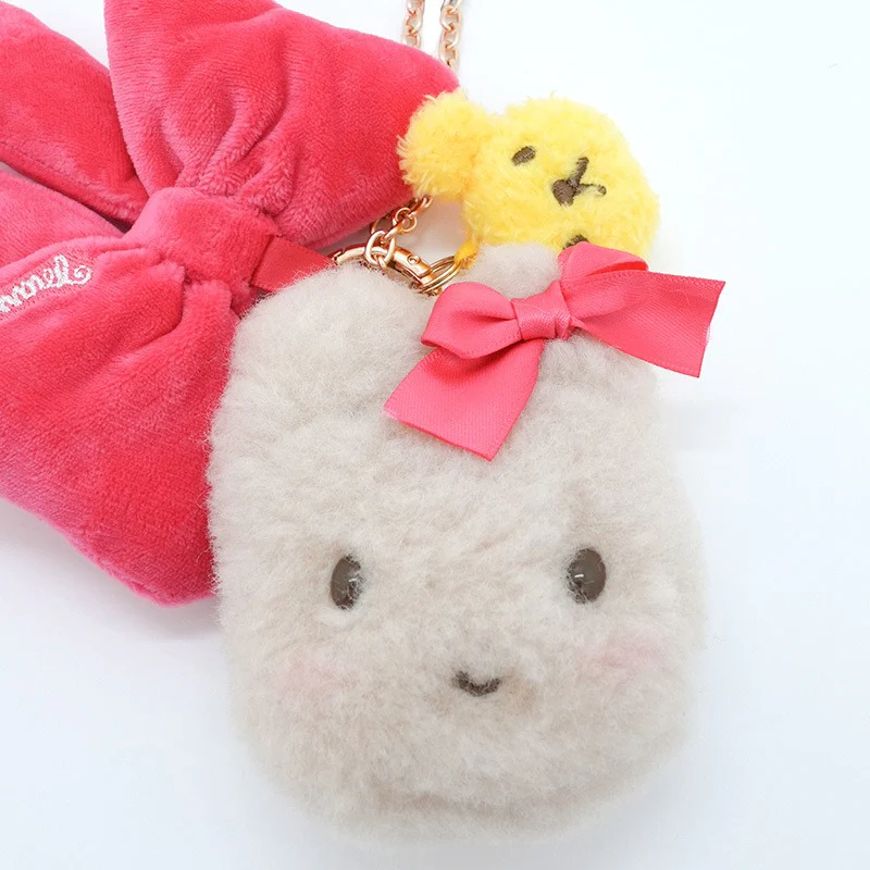 Marron Cream Plush Mini Face Pouch (Teddy Friend Series) - Image 4