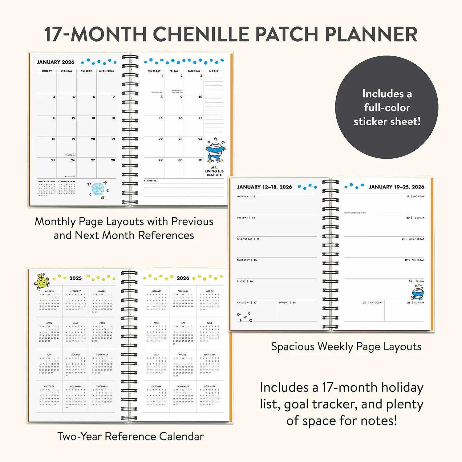 Mr. Positive x Studio Oh! 2026 Thinking Chenille Patch Planner - Image 11