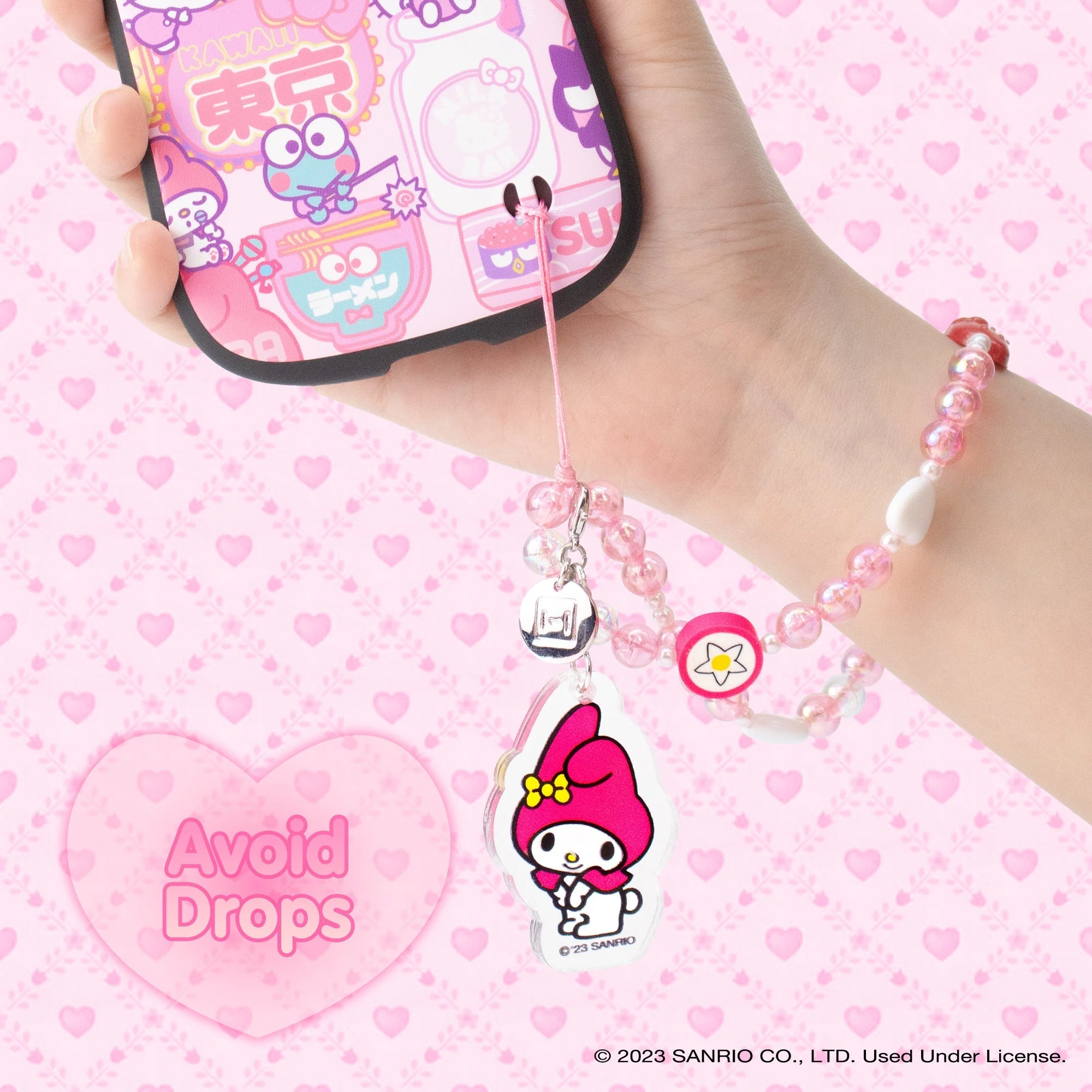 My Melody Beaded Charm Mobile Phone Wrist Strap - Image 5
