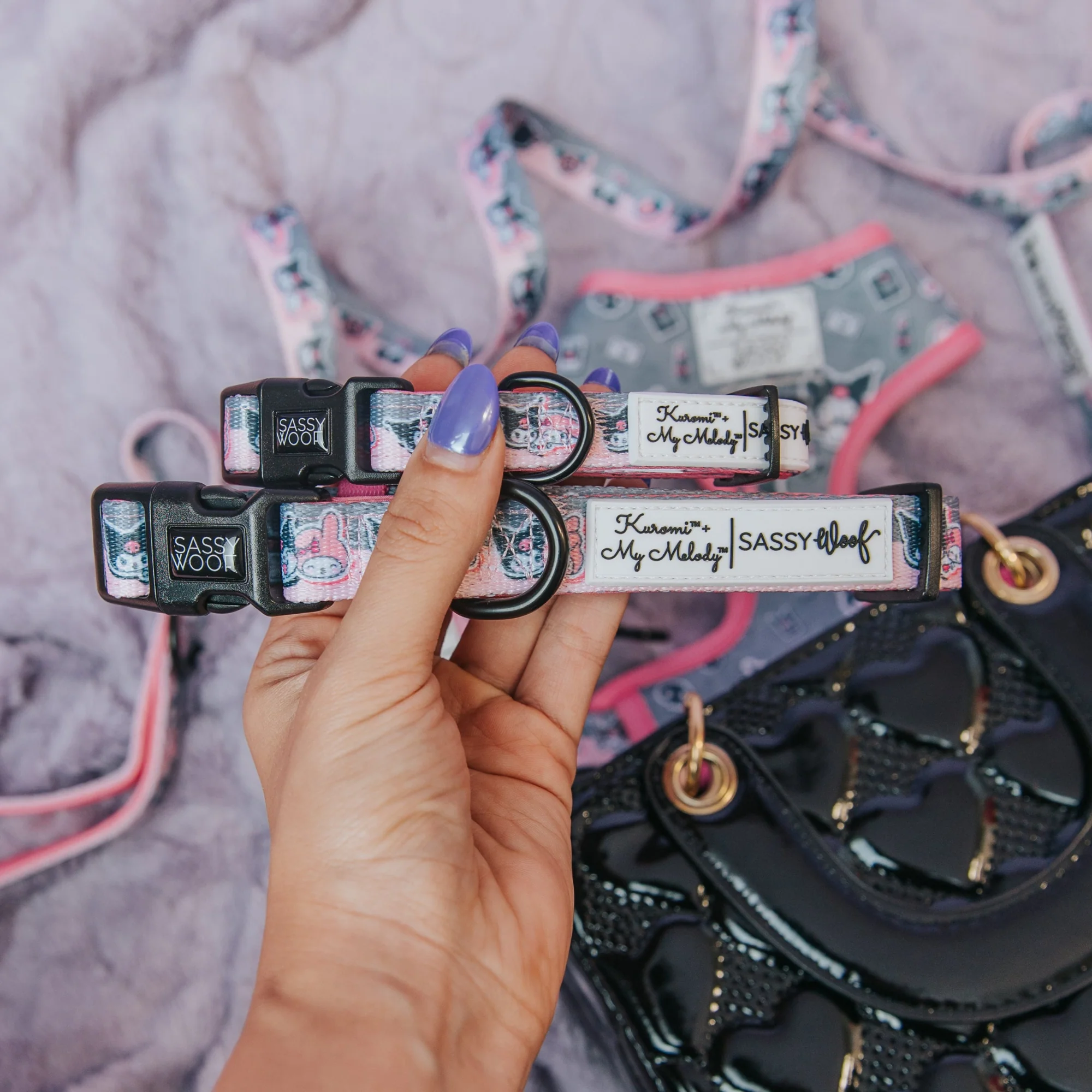 My Melody & Kuromi x Sassy Woof Dog Collar - Image 2
