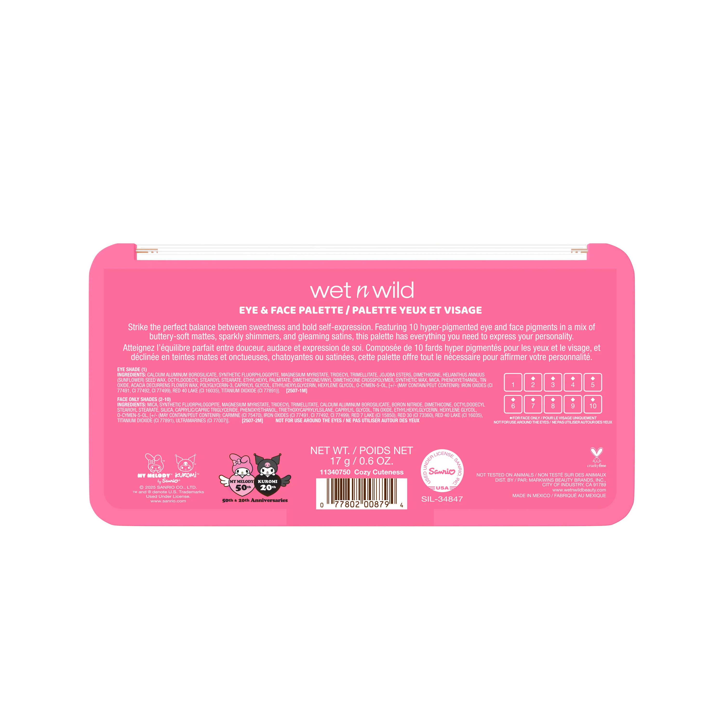 My Melody & Kuromi x Wet n Wild Eye & Face Palette (My Melody) - Image 5