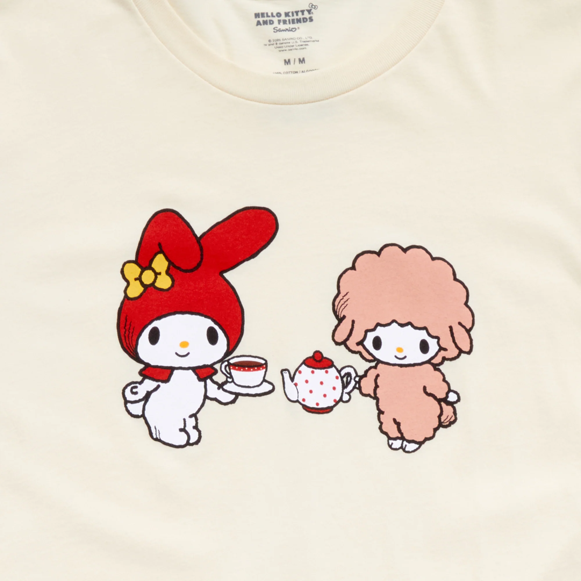 My Melody & My Sweet Piano Adult Tea Time Cheers Tee (Ivory) - Image 2