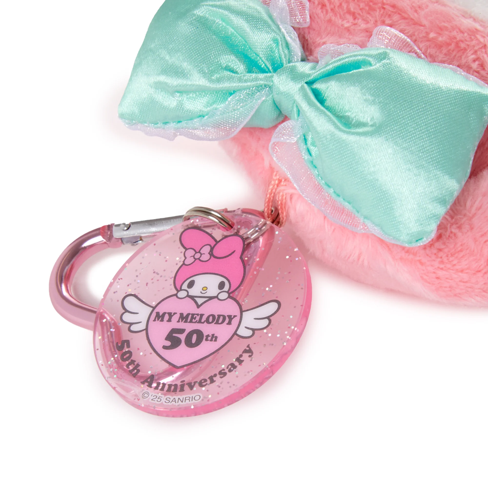 My Melody Pink Bow Plush Mascot Keychain (50th Anniv. Series) - Image 3