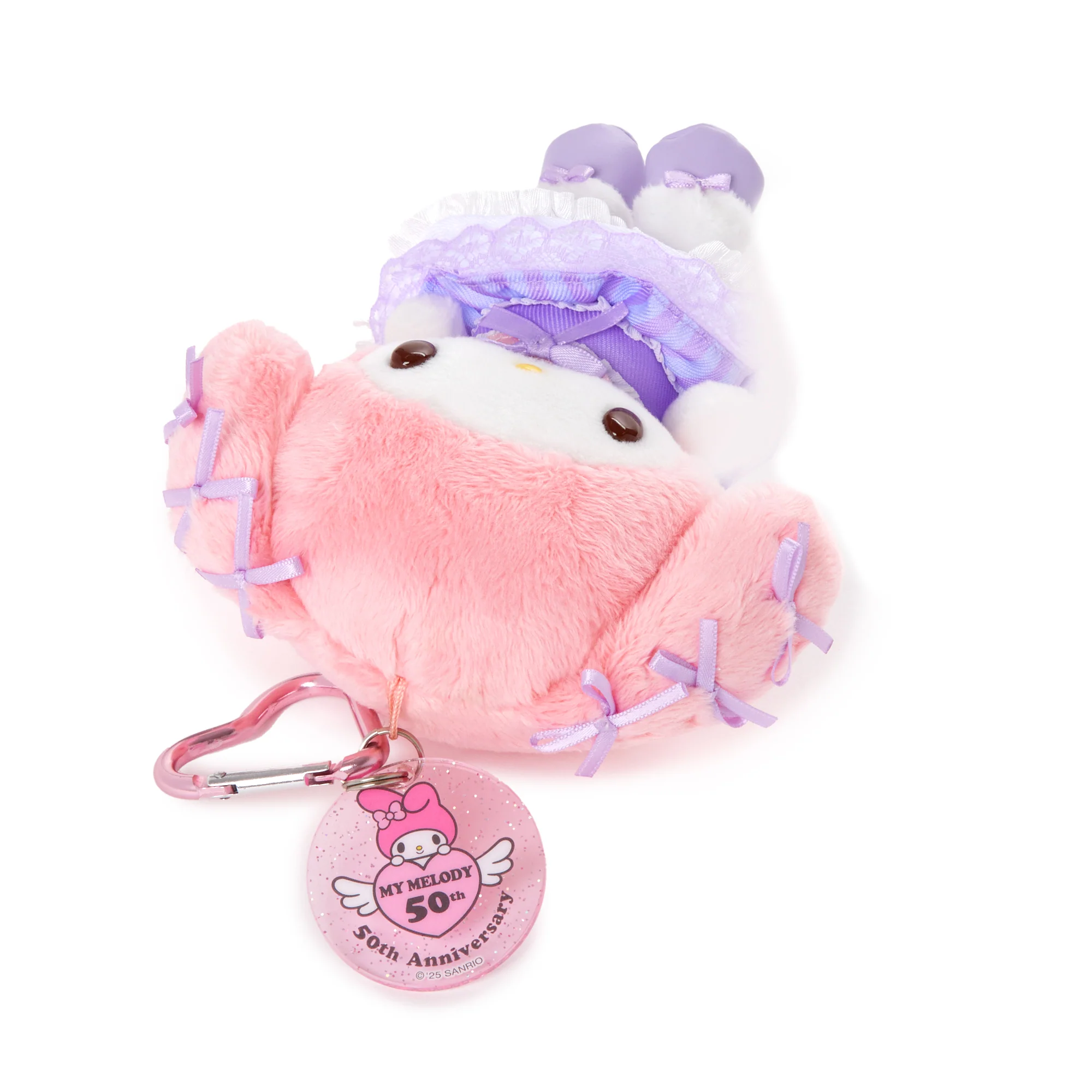My Melody Pink Ribbon Plush Mascot Keychain (50th Anniv. Series) - Image 5