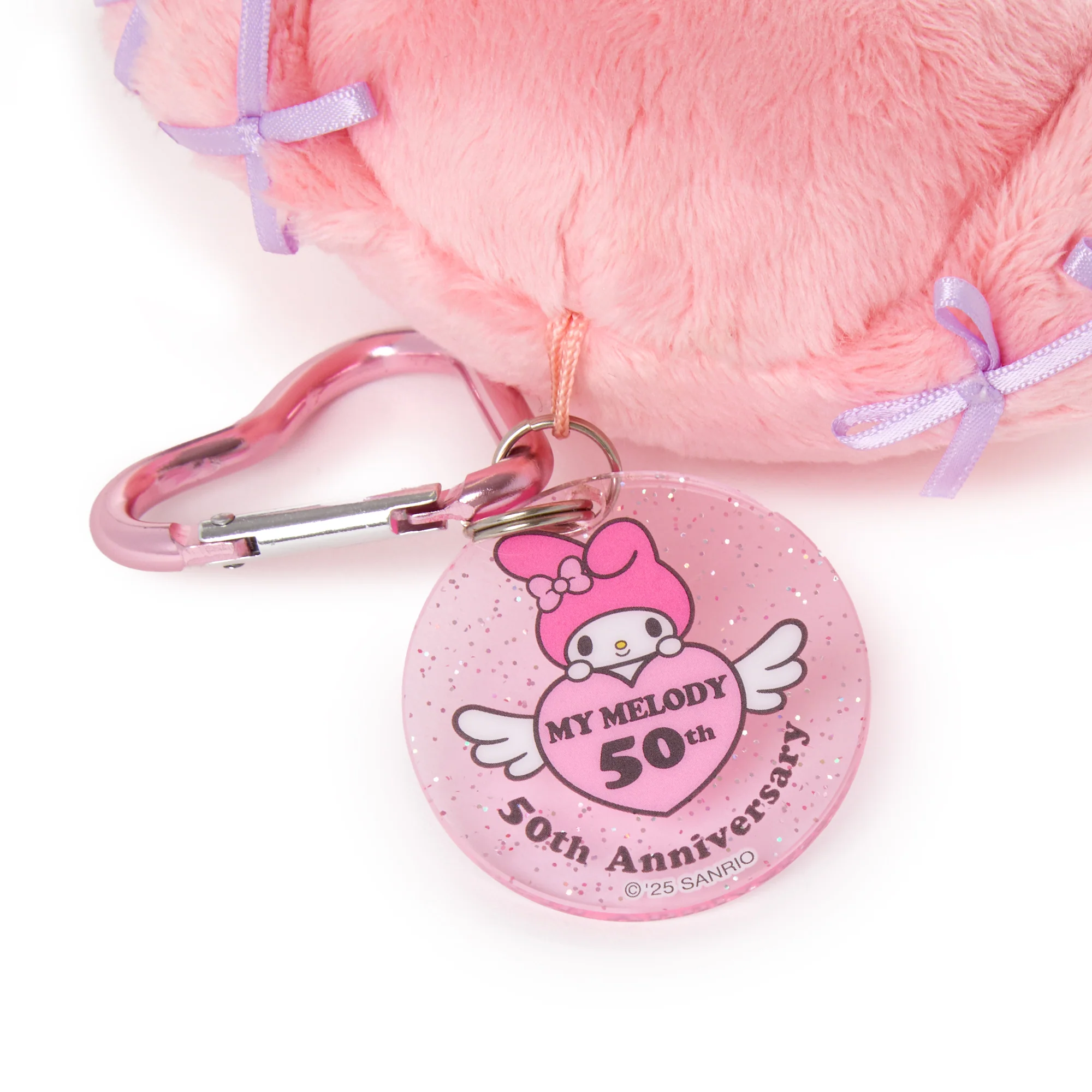 My Melody Pink Ribbon Plush Mascot Keychain (50th Anniv. Series) - Image 6