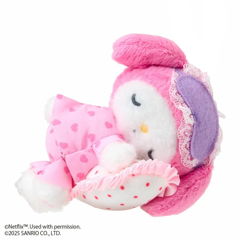 My Melody Sleeping Plush Mascot Keychain (My Melody & Kuromi Netflix Series) - Image 2