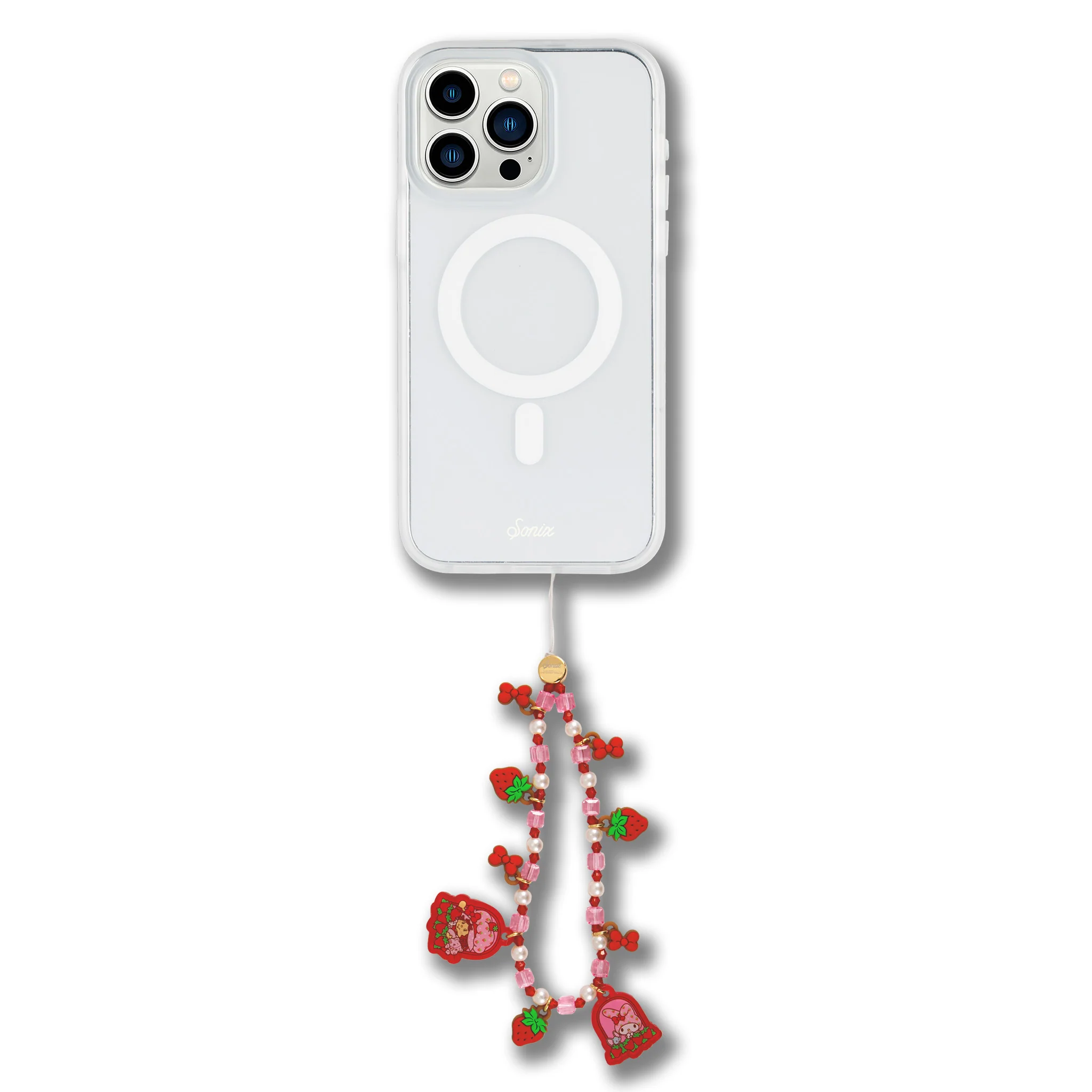 My Melody x Sonix Strawberry Shortcake Phone Beaded Wristlet - Image 4