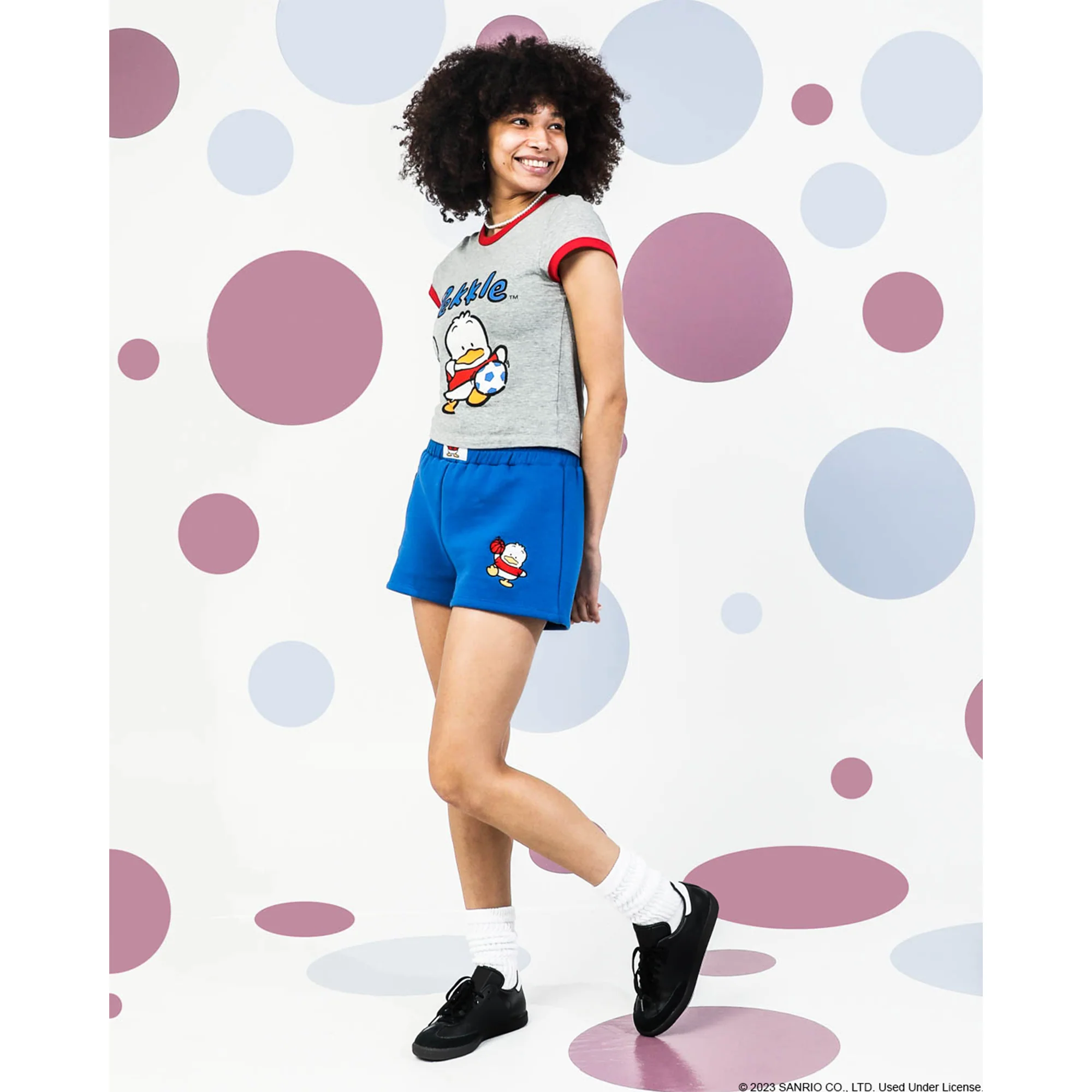 Pekkle x Dumbgood Grey Ringer Baby Tee (SMALL ONLY) - Image 2