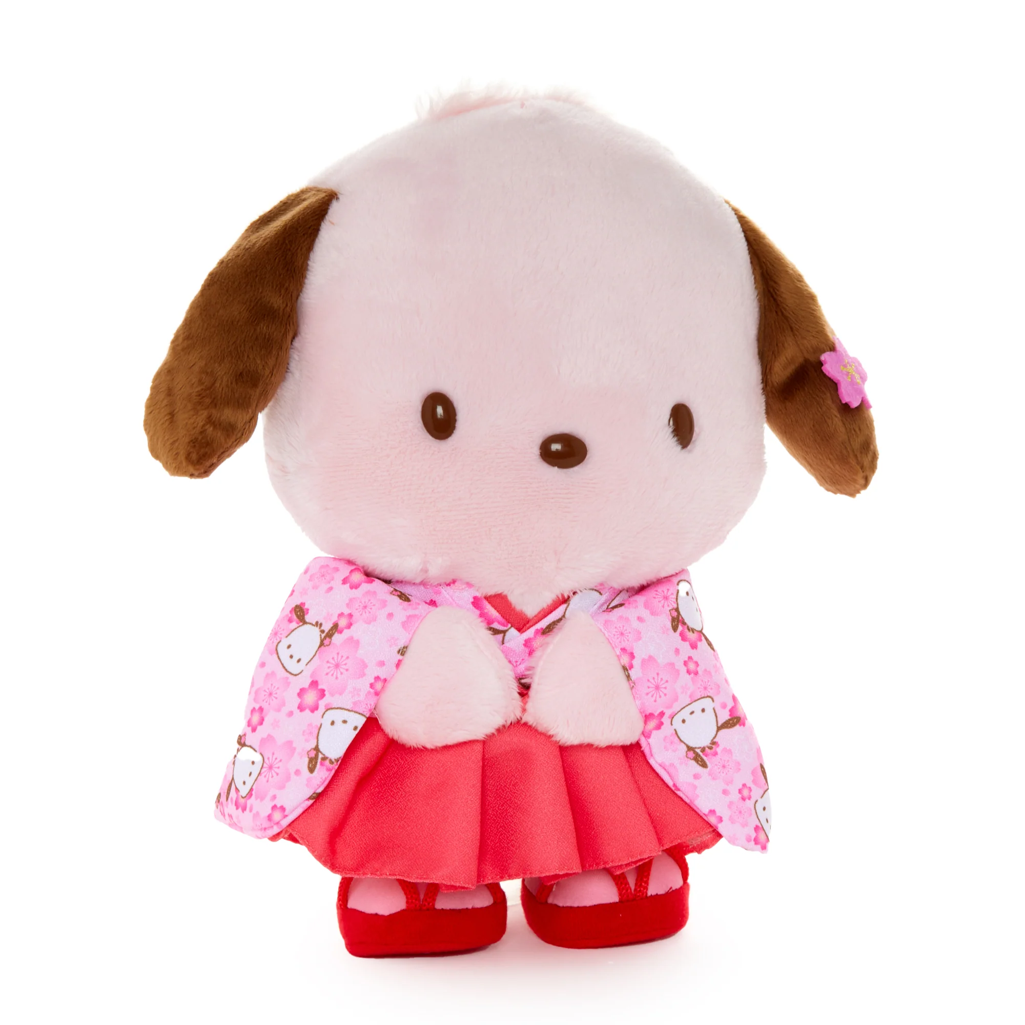 Pochacco 10” Pink Standing Plush (Spring Kimono Series) - Image 3