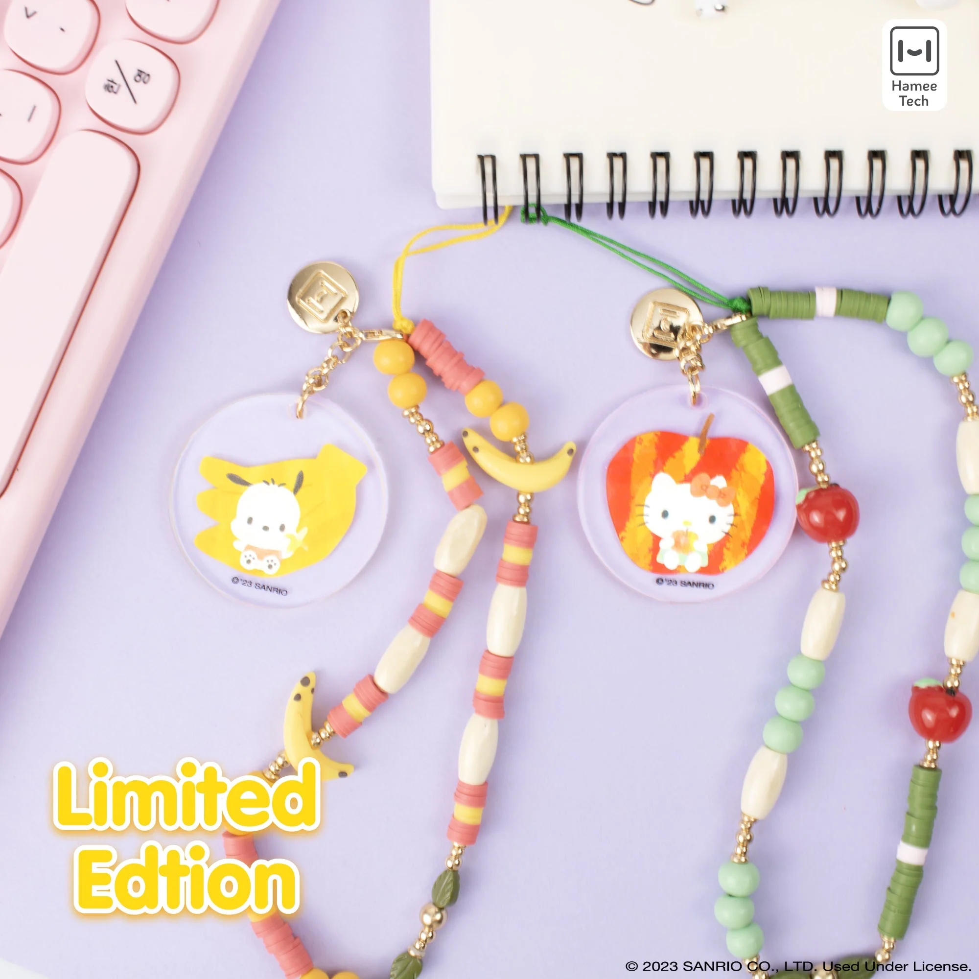 Pochacco Banana Beaded Charm Mobile Phone Wrist Strap - Image 5