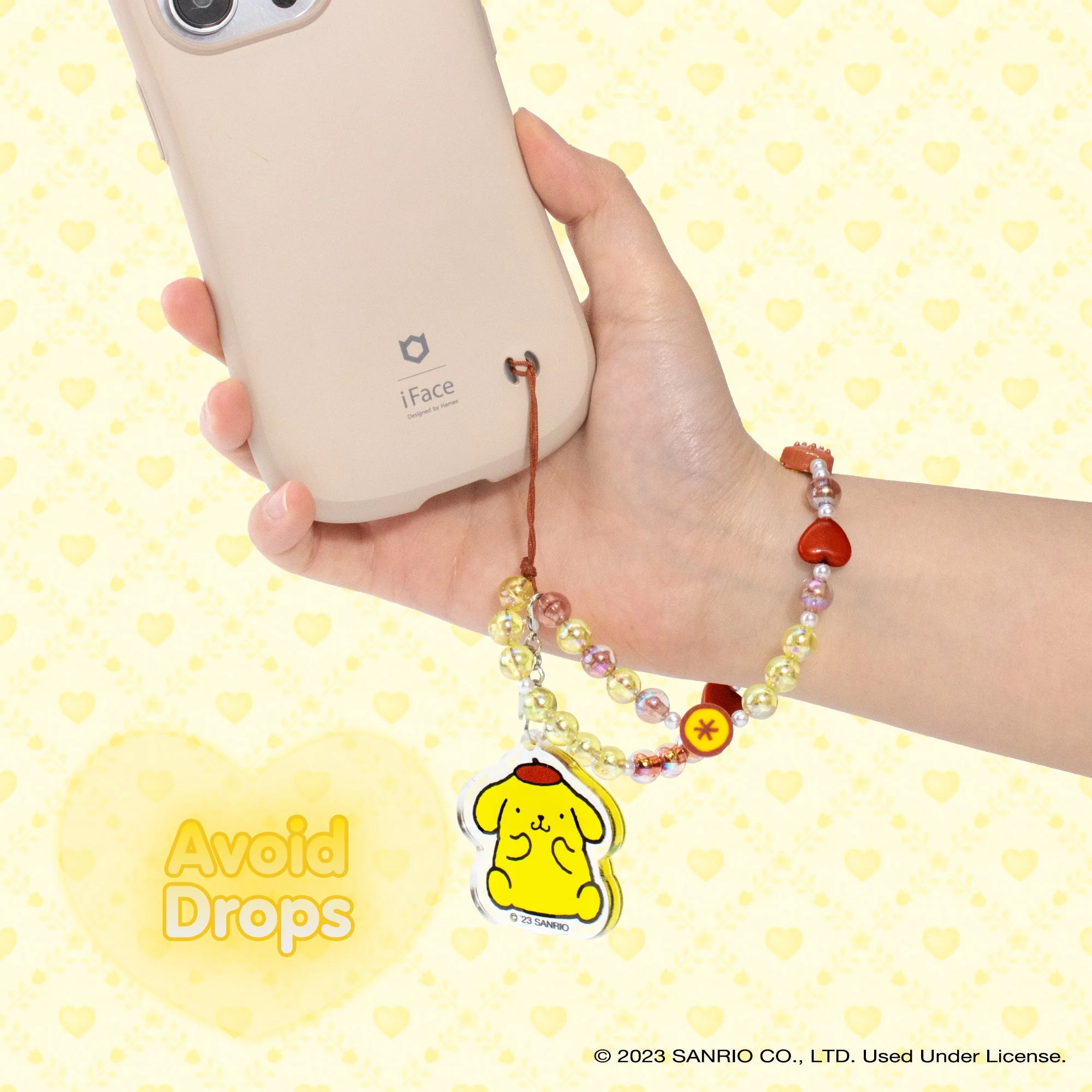 Pompompurin Beaded Charm Mobile Phone Wrist Strap - Image 4