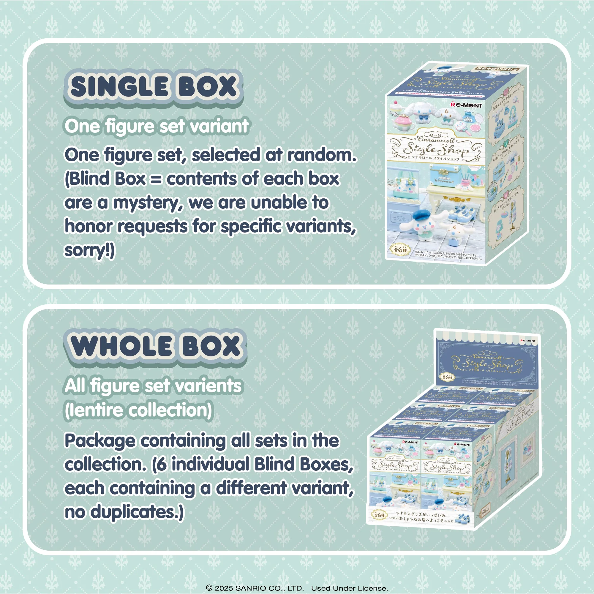 Re-Ment Cinnamoroll's Style Shop Blind Box Figure Set - Image 2