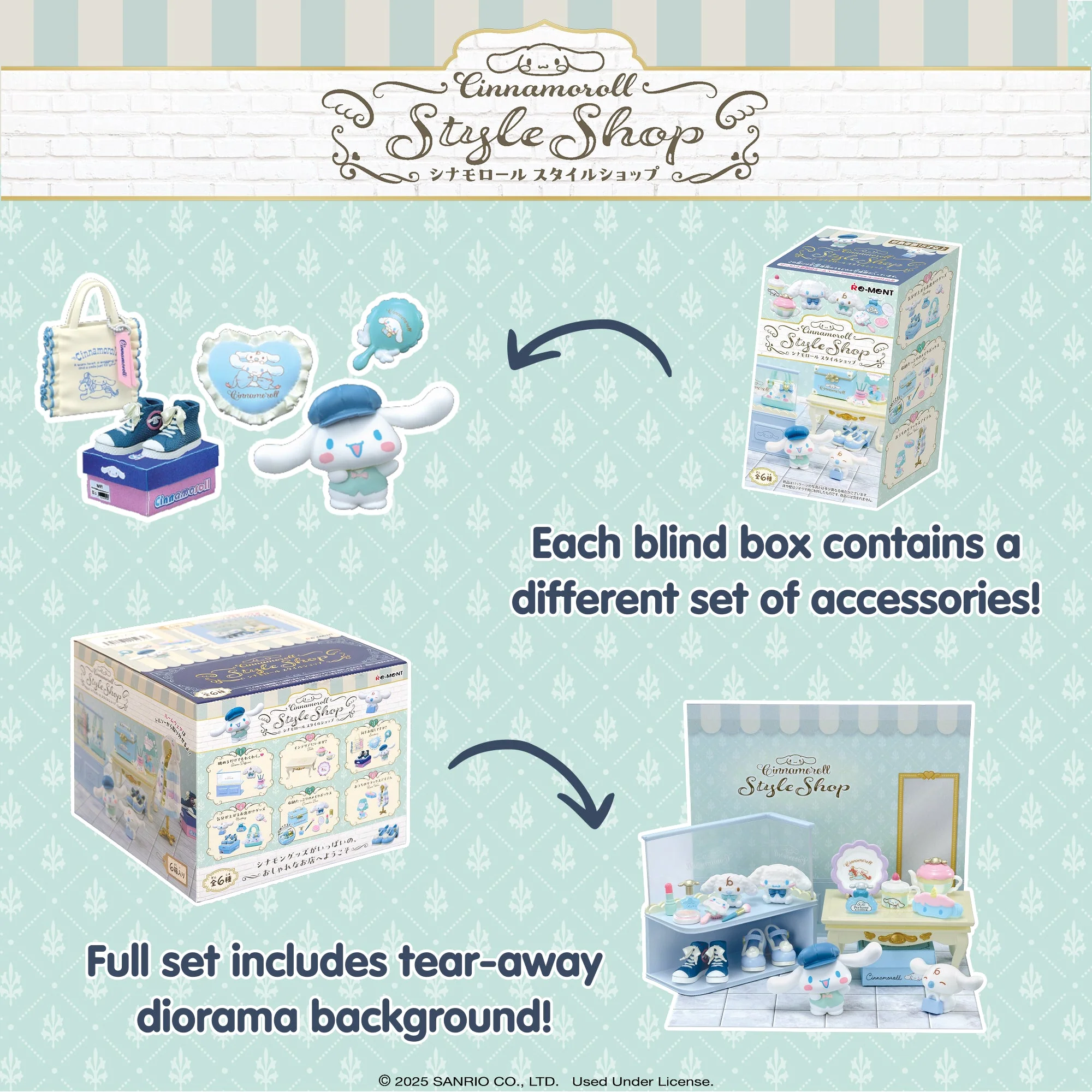 Re-Ment Cinnamoroll's Style Shop Blind Box Figure Set - Image 4