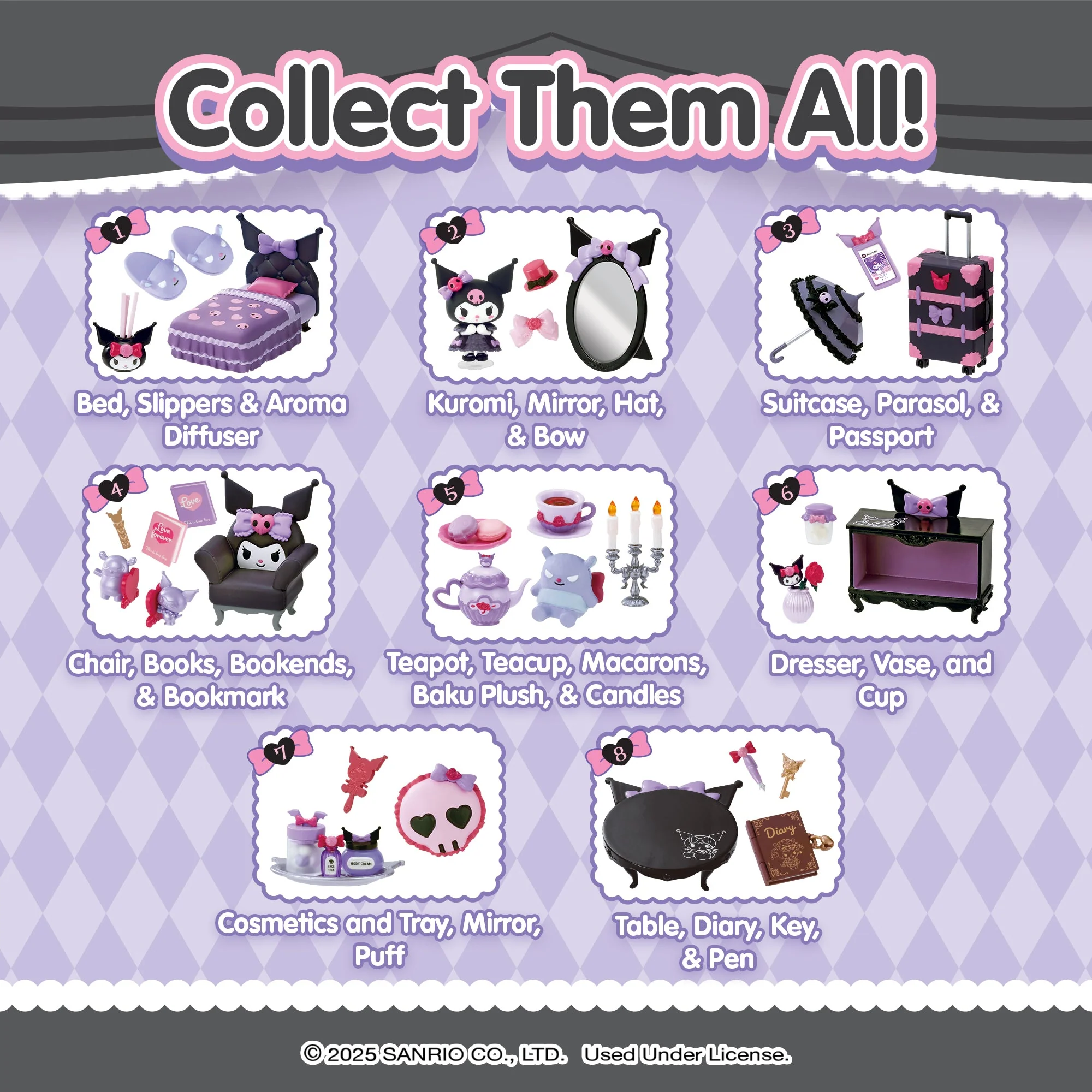 Re-Ment Kuromi's Gothic Room Blind Box Figure Set - Image 10