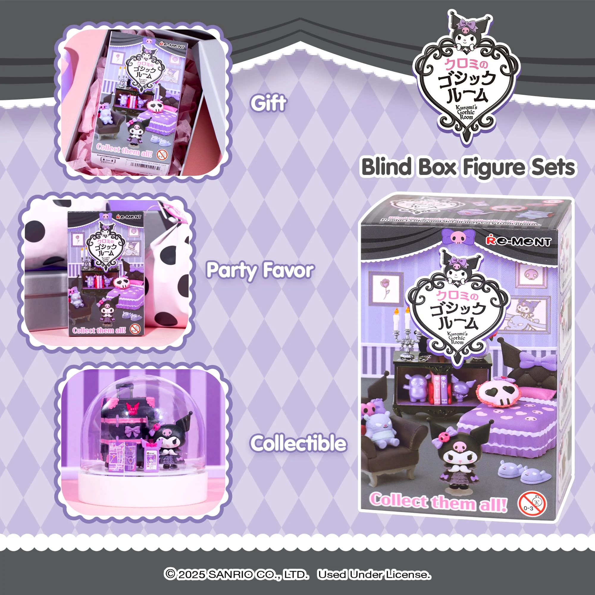 Re-Ment Kuromi's Gothic Room Blind Box Figure Set - Image 4