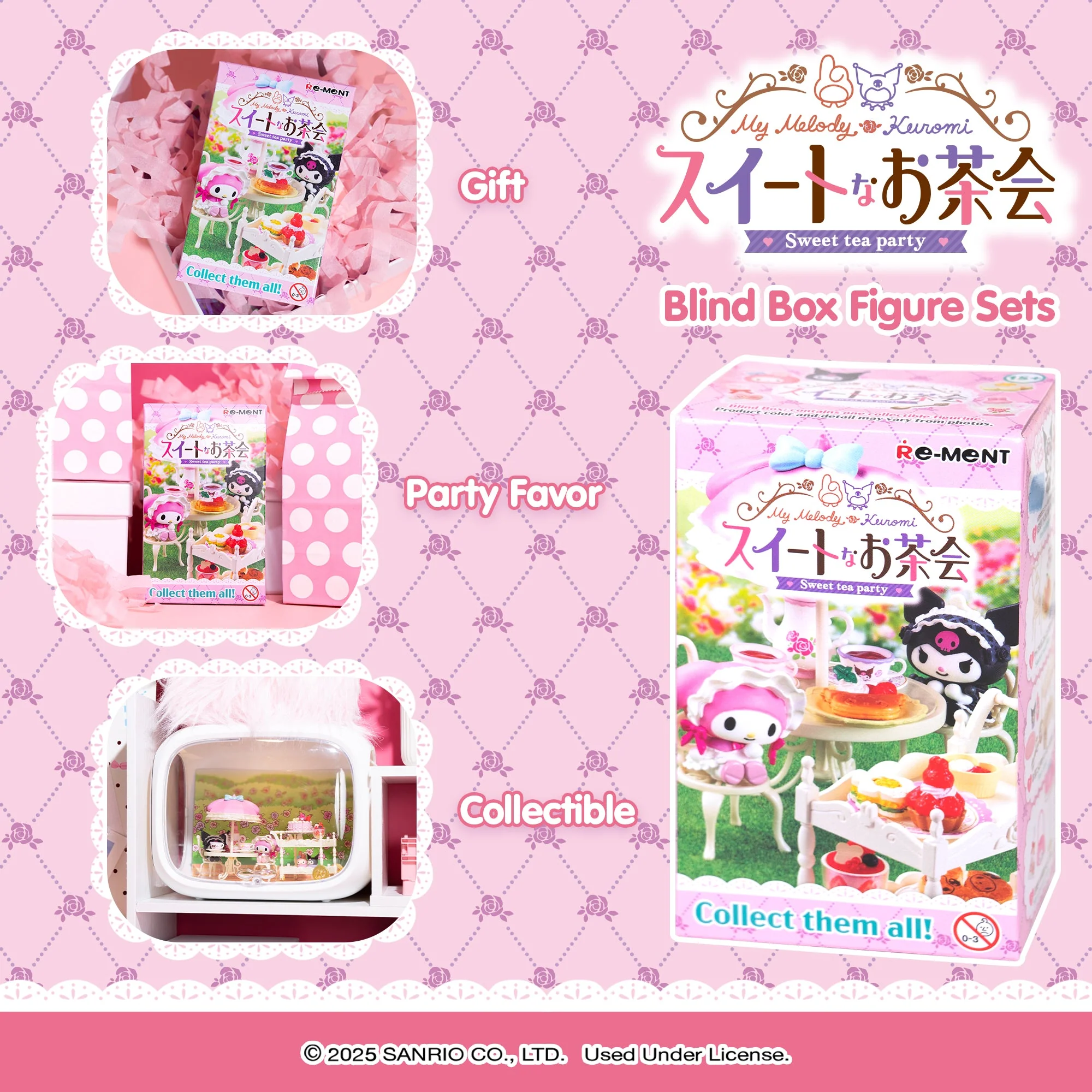 Re-Ment My Melody & Kuromi Sweet Tea Party Blind Box Figure Set - Image 4