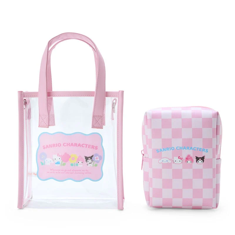 Sanrio Characters Clear Convertible Mini Tote (Pastel Check Series) - Image 3