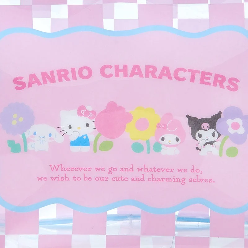 Sanrio Characters Clear Zipper Pouch (Pastel Check Series) - Image 3