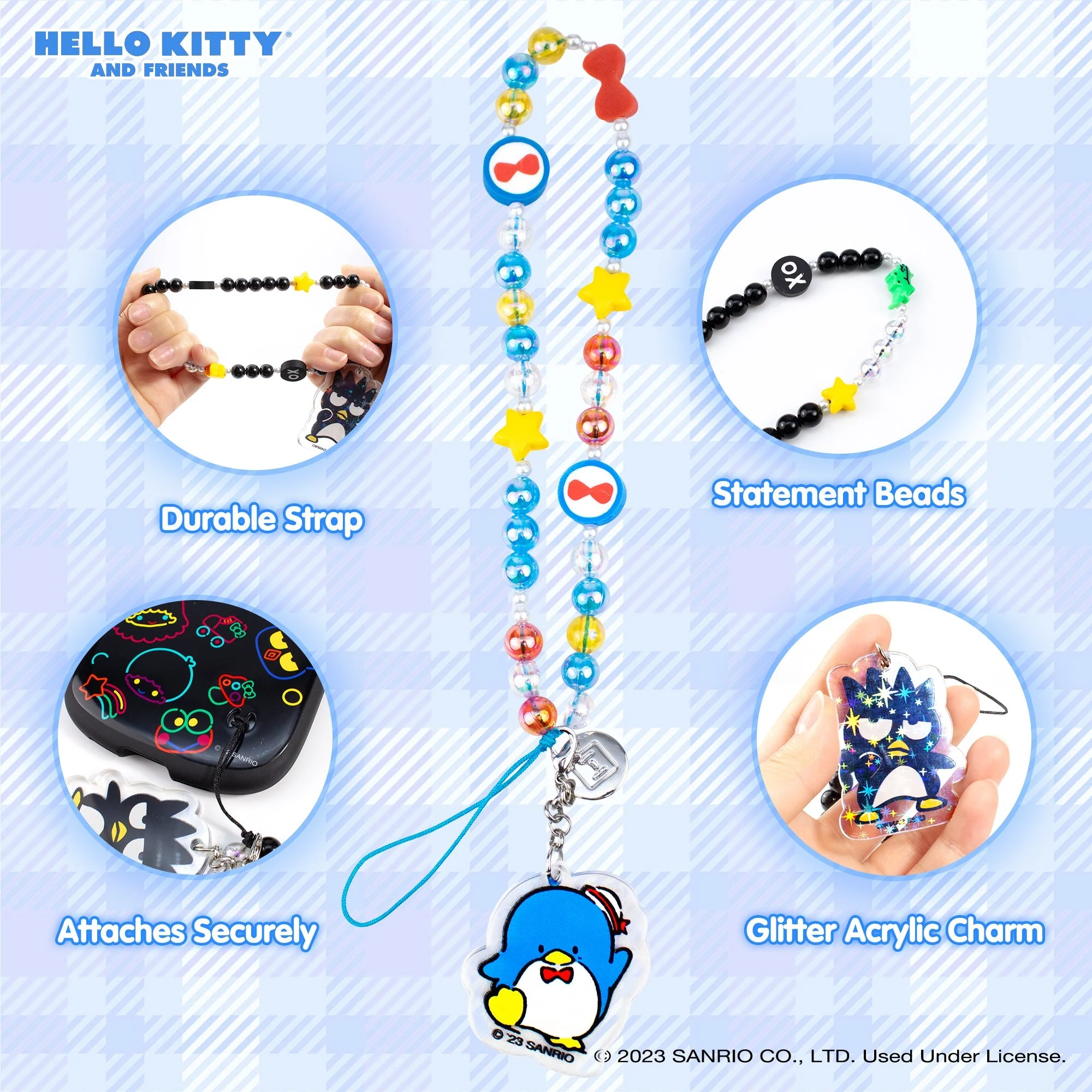 Tuxedosam Beaded Charm Mobile Phone Wrist Strap - Image 2